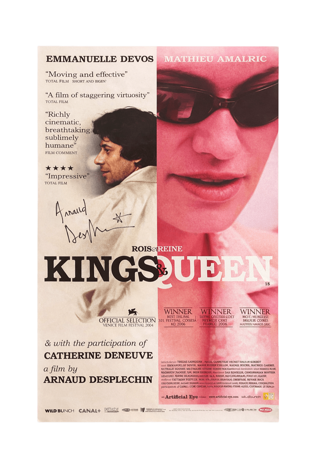 Affiche Rois et Reine ( version anglaise "Kings and Queen ) signé par Arnaud Desplechin