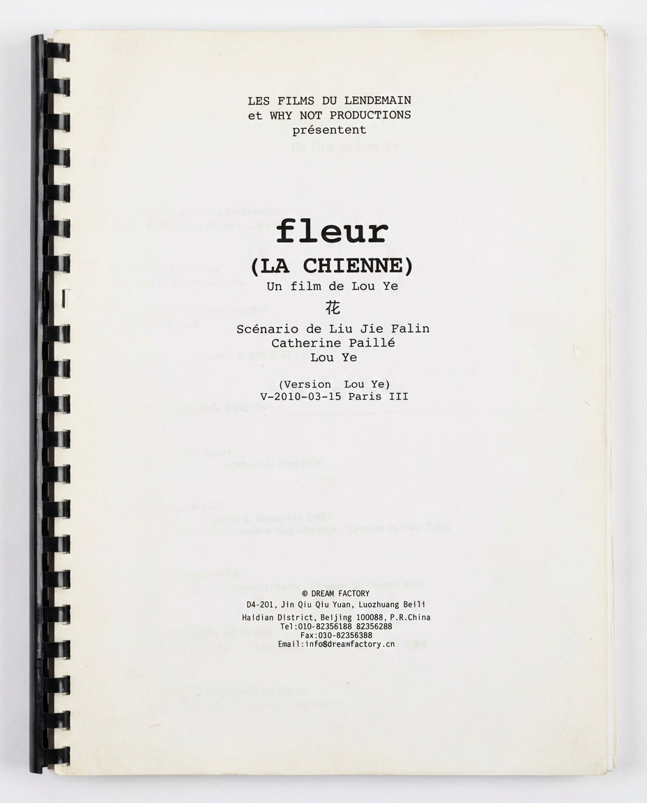 Scénario original du film Chienne ( titre définitif Love and Bruises )  de Lou ye