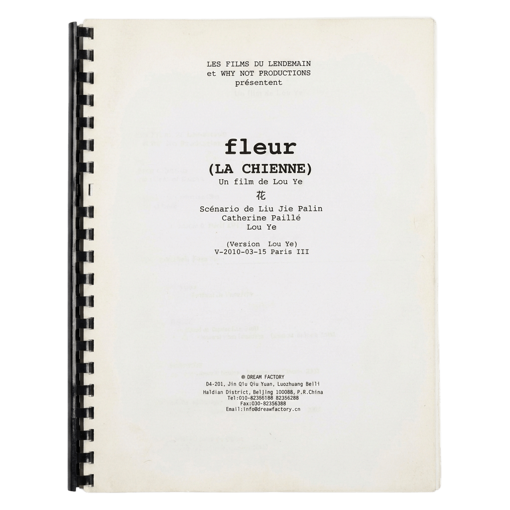 Scénario original du film Chienne ( titre définitif Love and Bruises )  de Lou ye