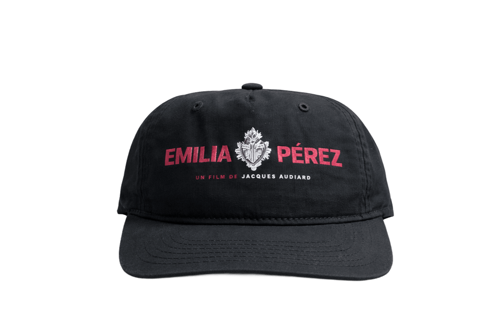 Black cap with red Emilia Perez logo
