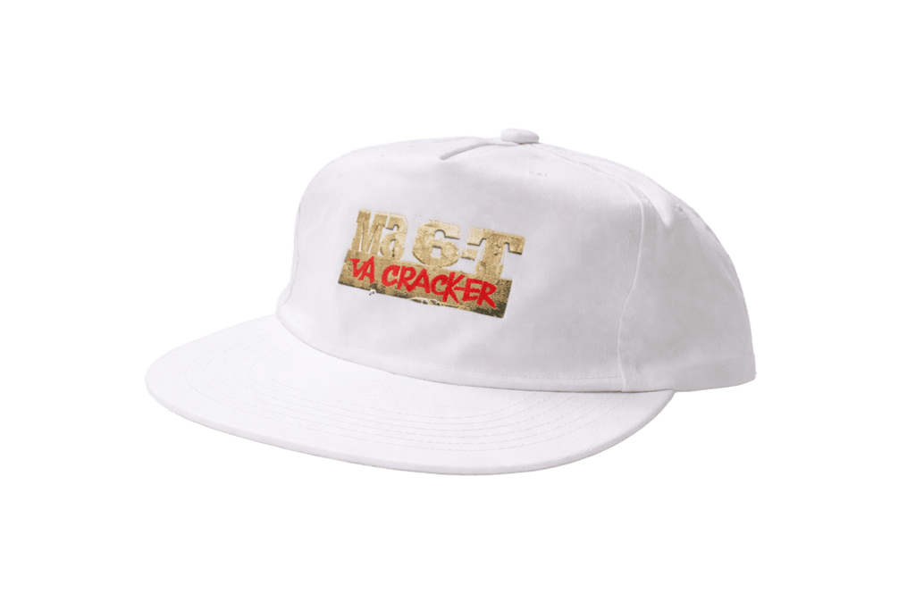 White cap with gold and red logo Ma 6-T va crack-er