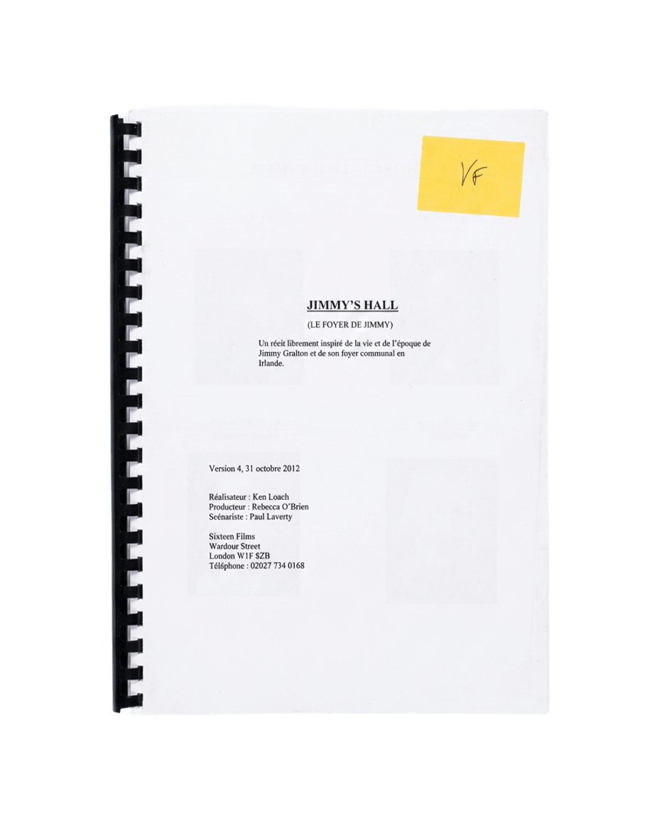 Version française du scénario original de Jimmy's Hall ( Le foyer de Jimmy) - Ken Loach